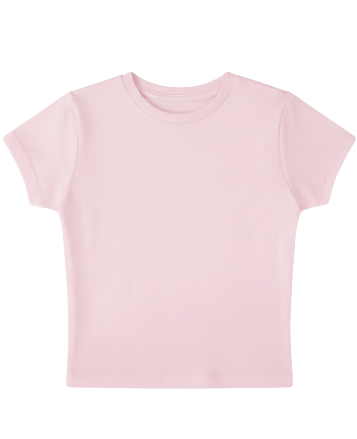 Women’s Baby Pink Baby Tee – 220 GSM Premium Cotton Lycra Fitted Crop T-Shirt