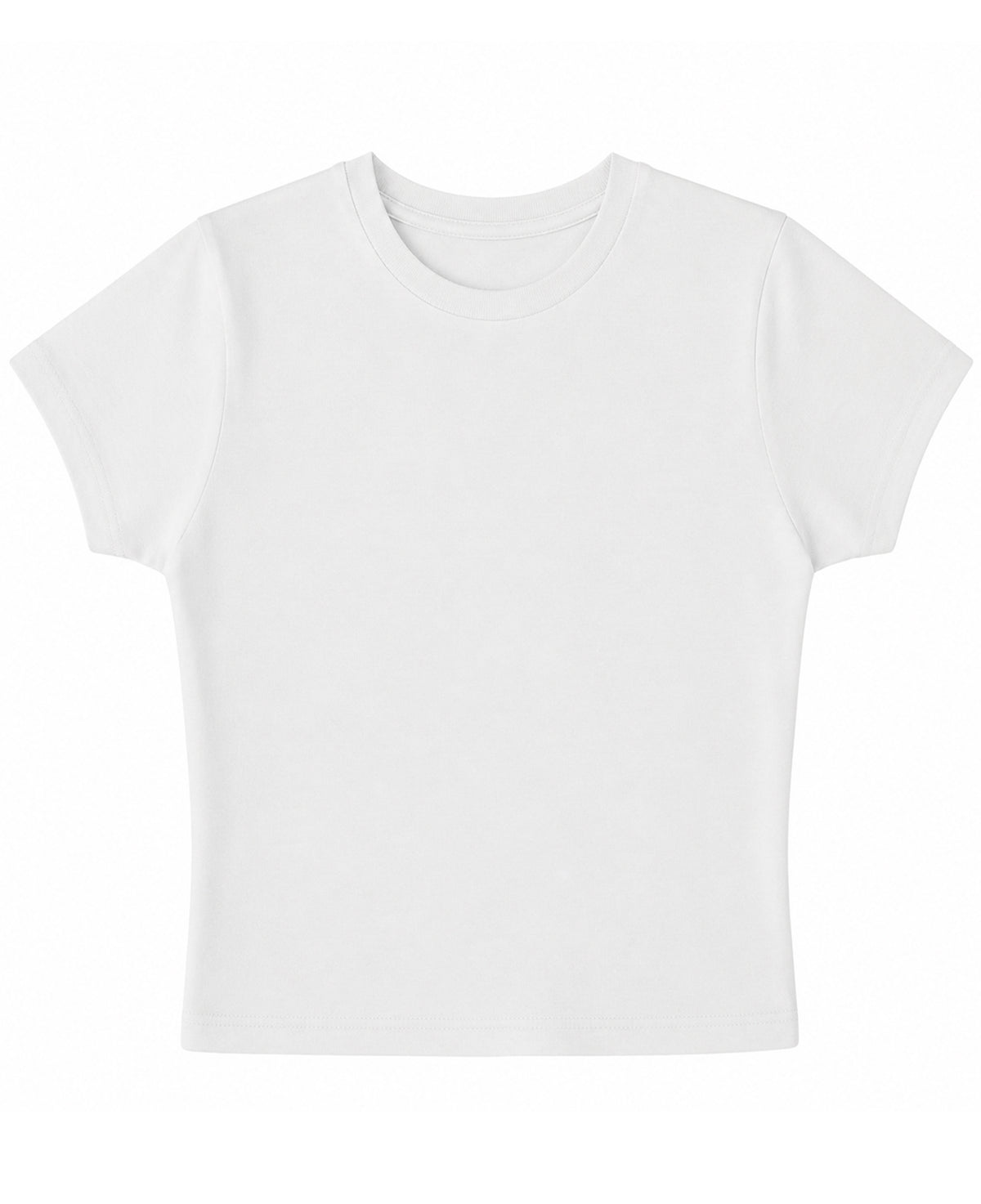 Women’s White Baby Tee – 220 GSM Premium Cotton Lycra Fitted Crop T-Shirt
