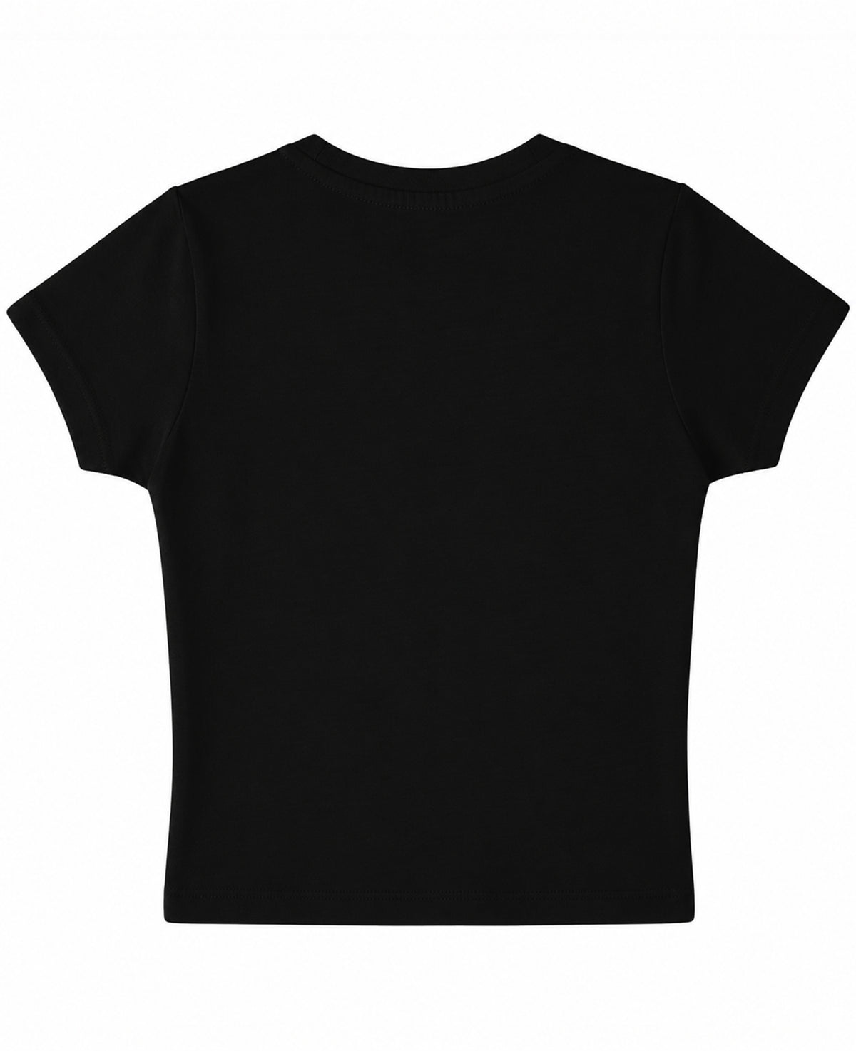 Women’s Black Baby Tee – 220 GSM Premium Cotton Lycra Fitted Crop T-Shirt