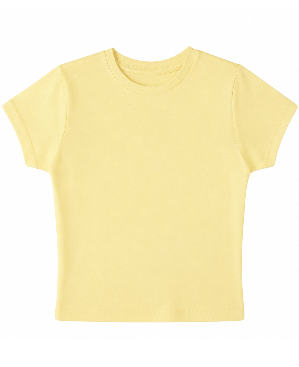Women’s Butter Yellow Baby Tee – 220 GSM Premium Cotton Lycra Fitted Crop T-Shirt